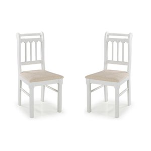 Kit 2 Cadeiras em Madeira Maciça Branco