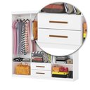 Ver imagem 6 de Guarda-Roupa Solteiro com Espelhos 6 Portas e 2 Gavetas 153cm Multimóveis CR35569 Branco