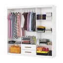 Ver imagem 5 de Guarda-Roupa Solteiro com Espelhos 6 Portas e 2 Gavetas 153cm Multimóveis CR35569 Branco
