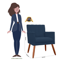 Ver imagem 5 de Combo 2 Poltronas Decorativa para Consultório Escritório Cecília Suede Azul Marinho - Incasa Decor