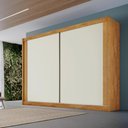 Ver imagem 1 de Guarda Roupa Creta com 2 Portas 100% Mdf Peroba Off White - Móveis Europa