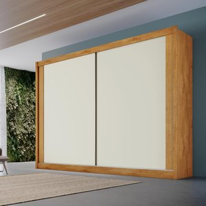 Guarda Roupa Creta com 2 Portas 100% Mdf Peroba Off White - Móveis Europa