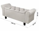 Ver imagem 7 de Recamier Baú 1,50m Lara Premium para Cama Casal Estilo Decorativo Closet Estofado Cor Bege