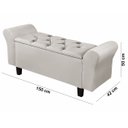 Ver imagem 7 de Recamier Baú 1,50m Lara Premium para Cama Casal Estilo Decorativo Closet Estofado Cor Bege