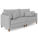 Ver imagem 2 de Sofá 3 Lugares Living 192cm Pé Madeira Zoe Boucle Cinza Z08 - Mpozenato