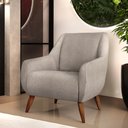 Ver imagem 2 de Kit 02 Poltronas Decorativa Fixa Pés de Madeira Paloma D02 Linho Bege C-107 - Lyam Decor