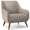 Ver imagem 3 de Kit 02 Poltronas Decorativa Fixa Pés de Madeira Paloma D02 Linho Bege C-107 - Lyam Decor