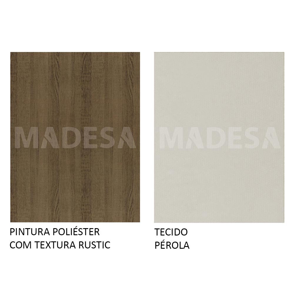 Conjunto Sala de Jantar Madesa Luana Mesa Tampo de Madeira com 4 Cadeiras Rustic/Pérola Cor:Rustic/P - 9