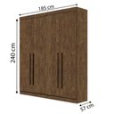 Ver imagem 3 de Guarda Roupa Solteiro 4 Portas 3 Gavetas da Vinci Plus D'doro Ypê
