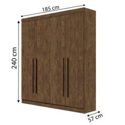 Guarda Roupa Solteiro 4 Portas 3 Gavetas da Vinci Plus D'doro Ypê - 3