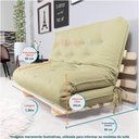 Ver imagem 6 de Sofa Cama Casal Futon Oriental Bege Madeira Maciça