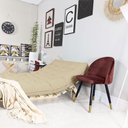 Ver imagem 4 de Sofa Cama Casal Futon Oriental Bege Madeira Maciça