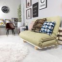 Ver imagem 5 de Sofa Cama Casal Futon Oriental Bege Madeira Maciça
