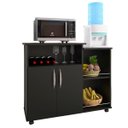 Ver imagem 2 de Fruteira Balcão 2 Portas Cozinha Base Microondas Multiuso ClickForte Armário Fruteira Preto