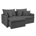 Ver imagem 2 de Sofá Cama Retrátil e Reclinável 3 Lugares Veludo Cinza Windson 200cm Yescasa