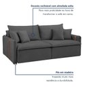 Ver imagem 4 de Sofá Cama Retrátil e Reclinável 3 Lugares Veludo Cinza Windson 200cm Yescasa