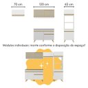 Ver imagem 5 de Armário de Cozinha Modulado com Bancada Americana Multimóveis Mp2209 Branco/dourado