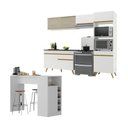Ver imagem 1 de Armário de Cozinha Modulado com Bancada Americana Multimóveis Mp2209 Branco/dourado