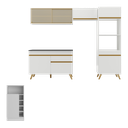 Ver imagem 6 de Armário de Cozinha Modulado com Bancada Americana Multimóveis Mp2209 Branco/dourado