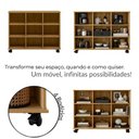 Ver imagem 3 de Nicho Organizador Estante Multiuso 9 Nichos com Rodízios para Sala, Quarto, Home Office e Brinquedos