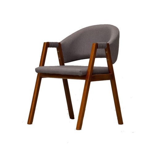 Cadeira de Jantar Estofada Essencial Base Madeira Maciça Veludo:cinza