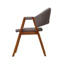 Ver imagem 3 de Cadeira de Jantar Estofada Essencial Base Madeira Maciça Veludo:cinza