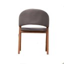 Ver imagem 4 de Cadeira de Jantar Estofada Essencial Base Madeira Maciça Veludo:cinza