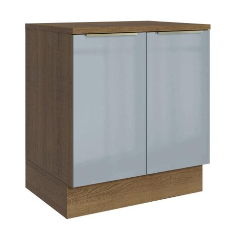 Balcão de Cozinha 70 Cm 2 Portas Rustic/cinza Lux Madesa Rustic/cinza