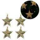 Ver imagem 5 de Kit 4 Estrelas Natal Tridimensional Arabesco Lisa Dourada 11cm - Magizi