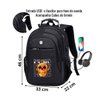 Mochila Notebook Saida Cabo Aux Usb Fone Caveira Skull Music Forever Presente Super - 2