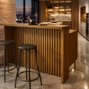 Ver imagem 4 de Bancada Painel de Ilha Ripado para Cozinha 120cm MDF Freijó - Nesher