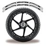 Friso de Roda Adesivo Refletivo Racing Branco e Preto Cobra Motoparts - 1