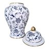 Vaso Decorativo Porcelana Branco Marinho Dourado 37x21 - 2