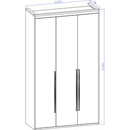 Guarda Roupa Solteiro com Espelho 3 Portas 3 Gavetas MDF Originale Belmax:Branco - 5