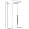 Guarda Roupa Solteiro com Espelho 3 Portas 3 Gavetas MDF Originale Belmax:Branco - 5