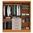 Ver imagem 4 de Guarda-Roupa Casal com 6 Portas e 4 Gavetas 180cm Multimóveis CR35481 Cinamomo/Off White