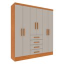 Ver imagem 1 de Guarda-Roupa Casal com 6 Portas e 4 Gavetas 180cm Multimóveis CR35481 Cinamomo/Off White