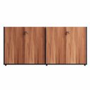 Ver imagem 5 de Armário Baixo 158,5cm Duplo com 4 Portas Tampo Embutido Corporate Marrom/Nogal/Preto