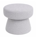 Ver imagem 2 de Kit Poltrona Giratória Solis com Puff Bouclé Cinza - Sallar Home