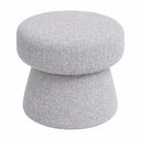 Ver imagem 3 de Kit Poltrona Giratória Solis com Puff Bouclé Cinza - Sallar Home