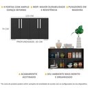 Ver imagem 4 de Aparador Buffet 4 Portas com Pés Quadrados Viena Multimóveis Preto/Branco