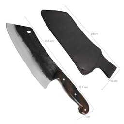 Cutelo Artesanal 8' Churrasco Cabo de Madeira Carne Cozinha Brut Forge Aço Carbono 1070 - 5