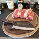 Ver imagem 3 de Cutelo Artesanal 8' Churrasco Cabo de Madeira Carne Cozinha Brut Forge Aço Carbono 1070
