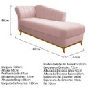 Ver imagem 3 de Kit Diva Recamier Vanessa 160cm Lado Direito e 02 Poltronas Laura Suede - Doce Sonho Móveis RECAMIER