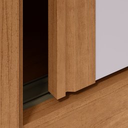 Guarda-roupas Caleb 270cm 3 Portas 9 Gavetas 5 Prateleiras com Pés 3gav3 - Lopas Amendoa Clean/off W - 5