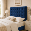 Ver imagem 2 de Cabeceira Ana Estofada Veludo p/ Cama Box Casal King 195cm Quarto