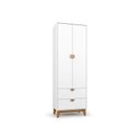 Ver imagem 2 de Guarda-Roupa Infantil Magia 66,5cm 2 Portas 2 Gavetas MDP Cabideiro Pés Madeira - Branco