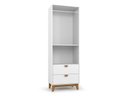 Ver imagem 3 de Guarda-Roupa Infantil Magia 66,5cm 2 Portas 2 Gavetas MDP Cabideiro Pés Madeira - Branco