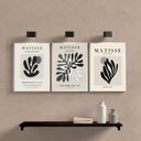 Ver imagem 2 de Kit 3 Quadros Decorativos Minimalistas Folhas matisse 24x18cm:madeira Preta