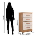 Ver imagem 3 de Kit Guarda-Roupa Casal 6 Portas com Cômoda 4 Gavetas Lisa Nature/Off White